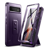 Full Body Case For Google Pixel 6A, [Built In Screen Protector And Kickstand] Heavy Duty Military Grade Protection Shockproof Protective Cover For Google Pixel 6A (Phantom Purple)