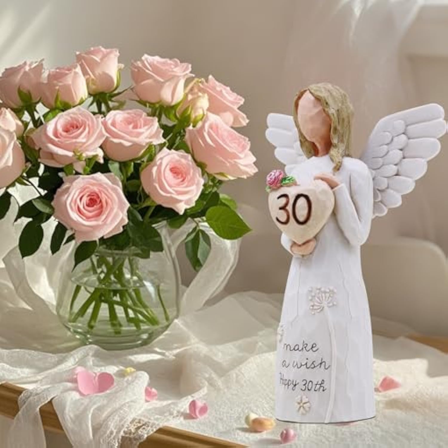 30th Birthday Decorations and Hand-Painted Figurine Gift for Her