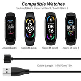 2-Pack Charger For Amazfit Band 5, Xiaomi Mi Band 7/6/5 Activity Fitness Tracker - Replacement Magnetic Charging Cable Usb Cord [50Cm/1.6Ft] (2)