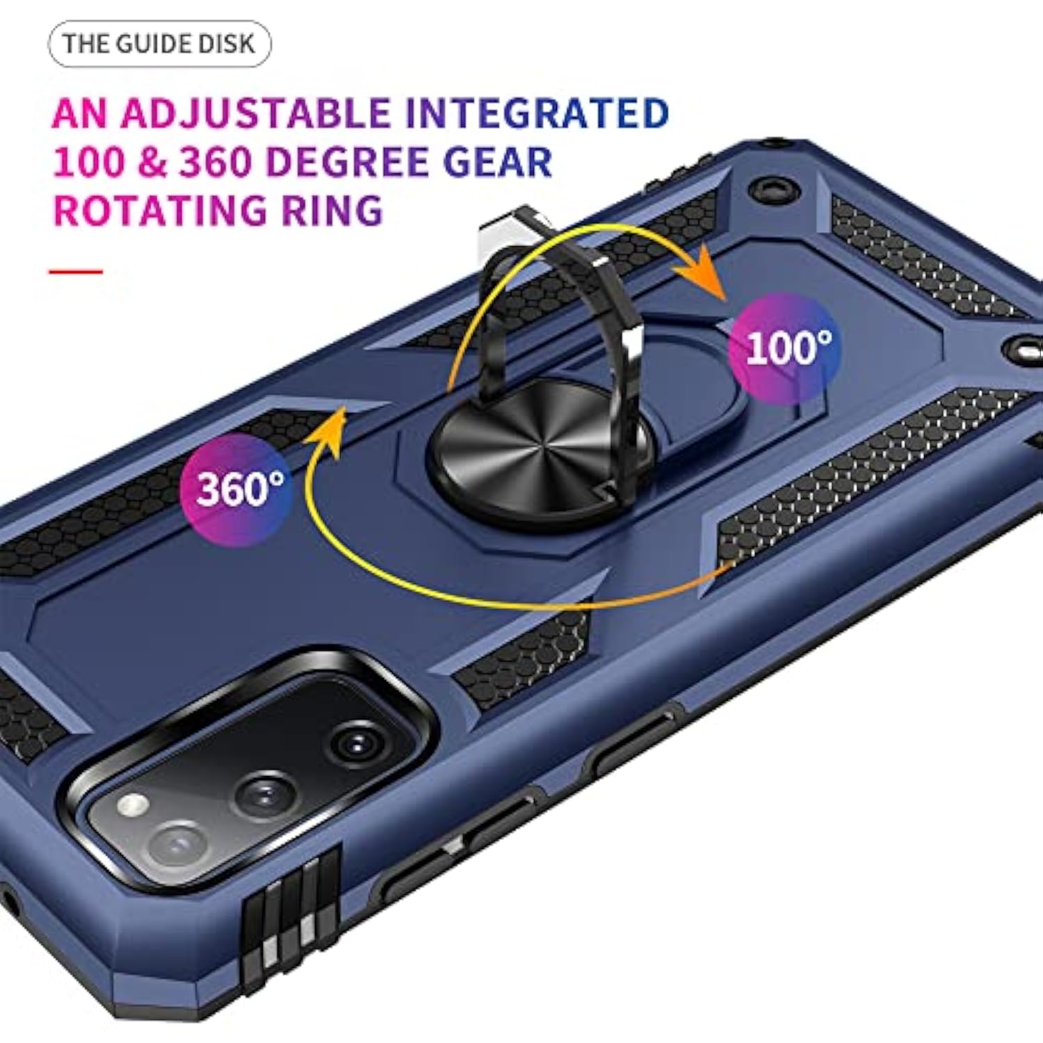 Galaxy S20 FE Case with Screen Protector and Ring Shockproof Blue