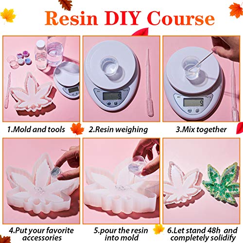 2 Pieces Maple Leaf Silicone Resin Mold, Large Leaf Tray Casting Mold For Diy Coasters, Soap Dish, Home Decoration, Thanksgiving Fall Decoration