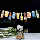 Pre-Strung 21St Birthday Decorations Liquor Beer Bottle Banner For Him, Happy 21St Bday Party, Finally Legal 21, Cheers To 21 Forever Favors