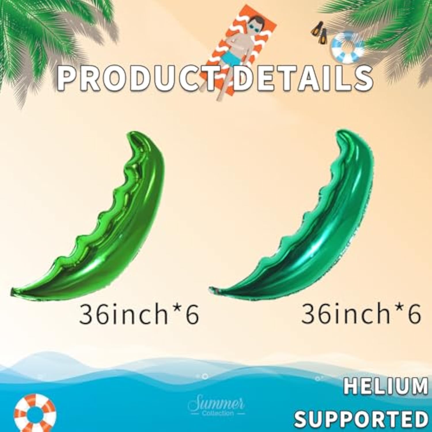 12 Pieces Large Palm Tree Leaves Balloons, Green Foil Mylar Coconut Tree Leaves Balloons For Birthday Baby Shower Decorations Hawaiian Luau Aloha Tropical Summer Beach Party Supplies