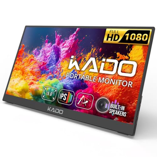 Portable Monitor 15.6-Inch Fhd 1080P, 45W Reverse Charging Ultra-Slim Laptop Monitor 1920X1080 With Built-In Speakers, Ips Display 180° Kickstand For Pc, Mac, Phone, Xbox, Ps5, Usb-C & Mini Hdmi