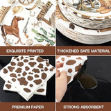 180Pcs Cowboy Party Supplies Serve 60, Western Party Paper Plates And Napkins Kit For Wild West Cowboy Rodeo Birthday Baby Shower Party Decorations, Includes Dinner Plates, Dessert Plates, Napkins