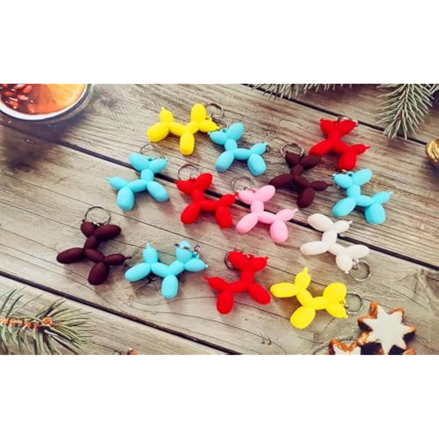 20 Packs Mini Balloon Dog Puppy Keychain Party Favors Birthday Gifts Backpack Decorations