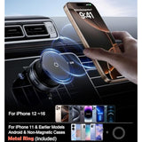 Latest Magnetic Car Phone Holder Ultra Vacuum Suction Cup Phone Mount Magnetic Car Mount Cell Phone Holder For Your Car Accessories For Iphone 15 14 13 12 Android (Black)