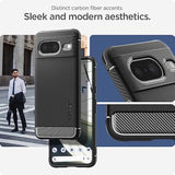 Spigen Rugged Armor Designed for Pixel 8 Case (2023) [Military-Grade Protection] - Matte Black