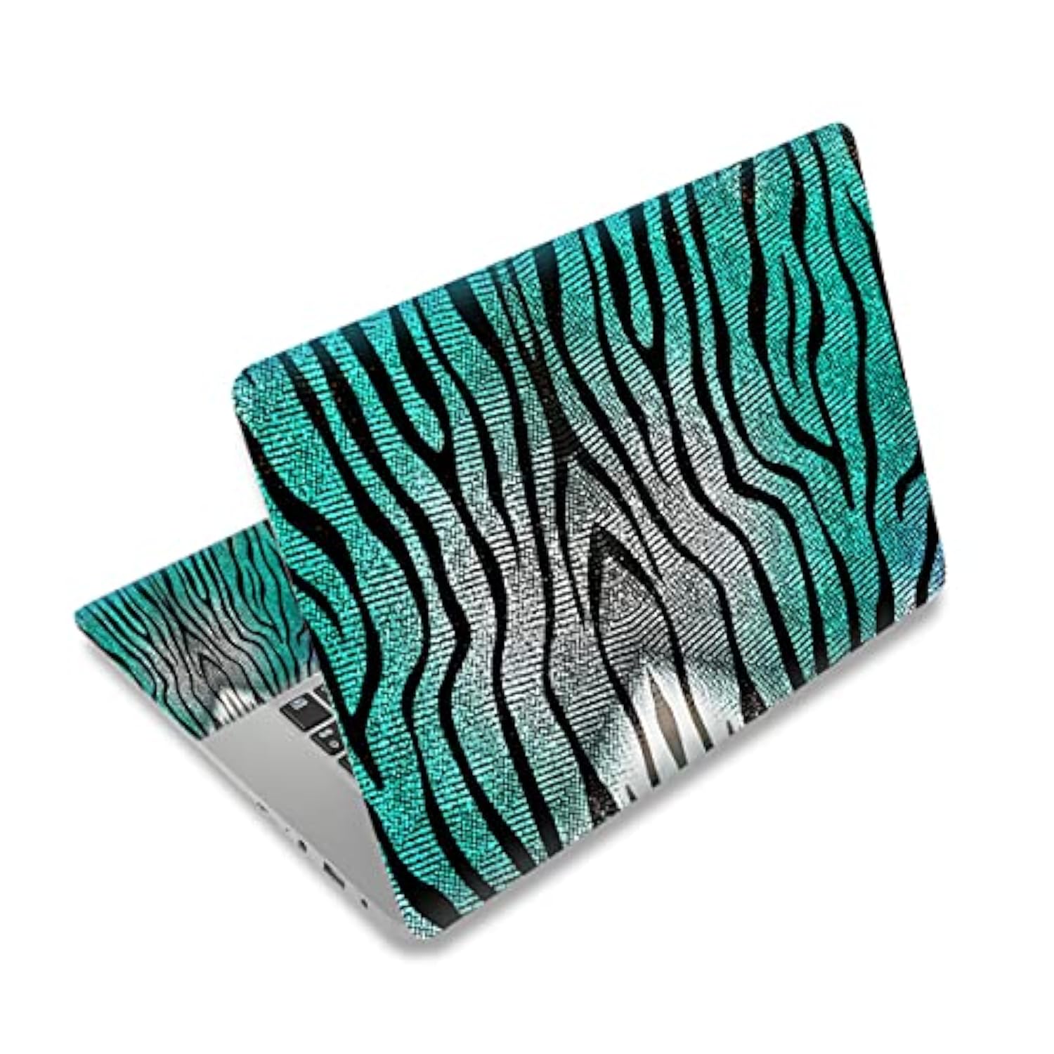 12.1 13 13.3 14 15.4 15.6 Inch Laptop Skin Decal, Laptop Skins Stickers Decals For Notebook Pc, Universal Reusable Vinyl Laptop Cover Sticker, Waterproof Art Protector I Green Zebra Pattern