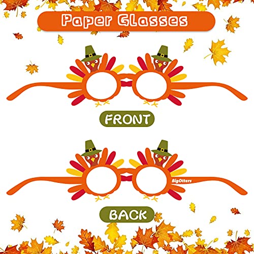 Thanksgiving Party Supplies for 24 Guests, Turkey Disposable Dinnerware Set with Dinner Plates, Dessert Plates, Cups, Napkins, Forks & Tablecloth, Give Thanks Fall Decorations for Thanksgiving Dinner