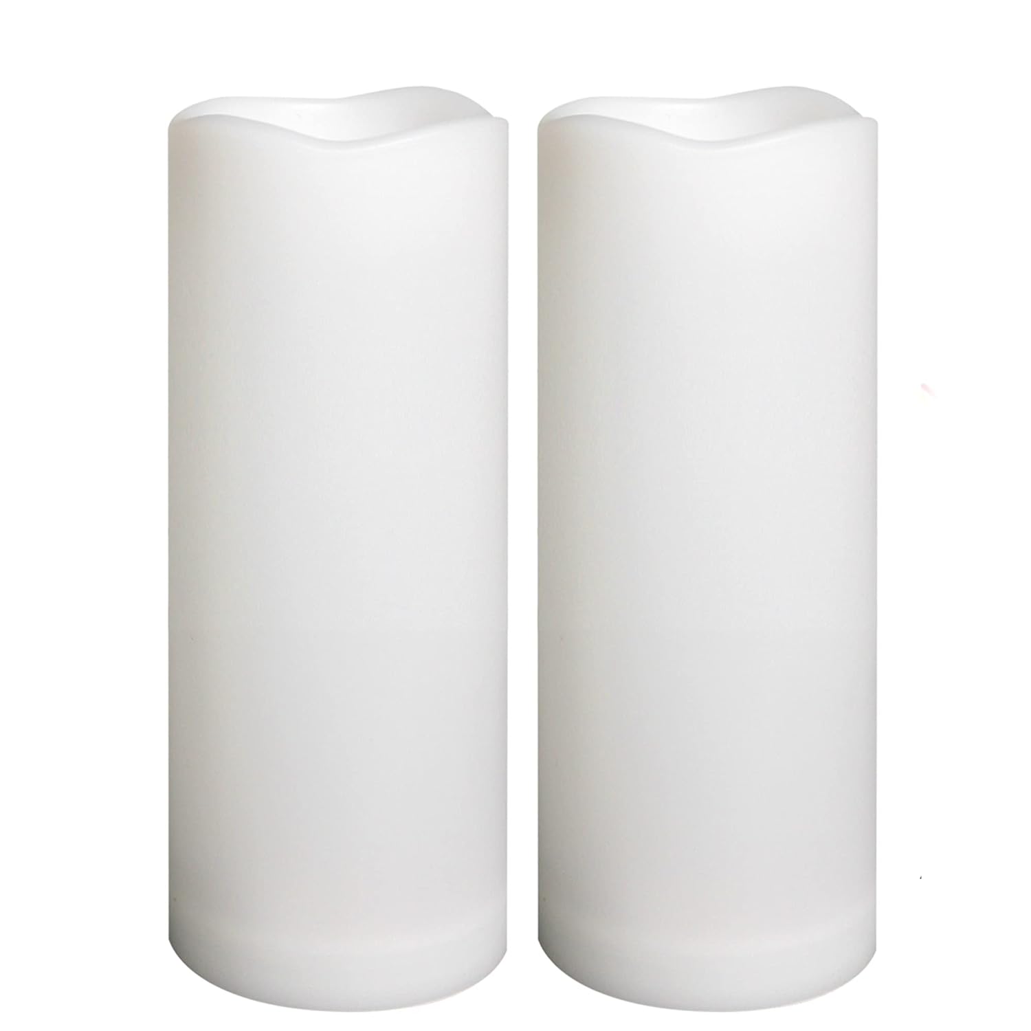 Outdoor Waterproof Flameless Led Pillar Candles With Timer Battery Operated Plastic Large Decorative Electric Candle Lights For Halloween Christmas Wedding Party Centerpiece Decoration 2 Pack 3"X8"