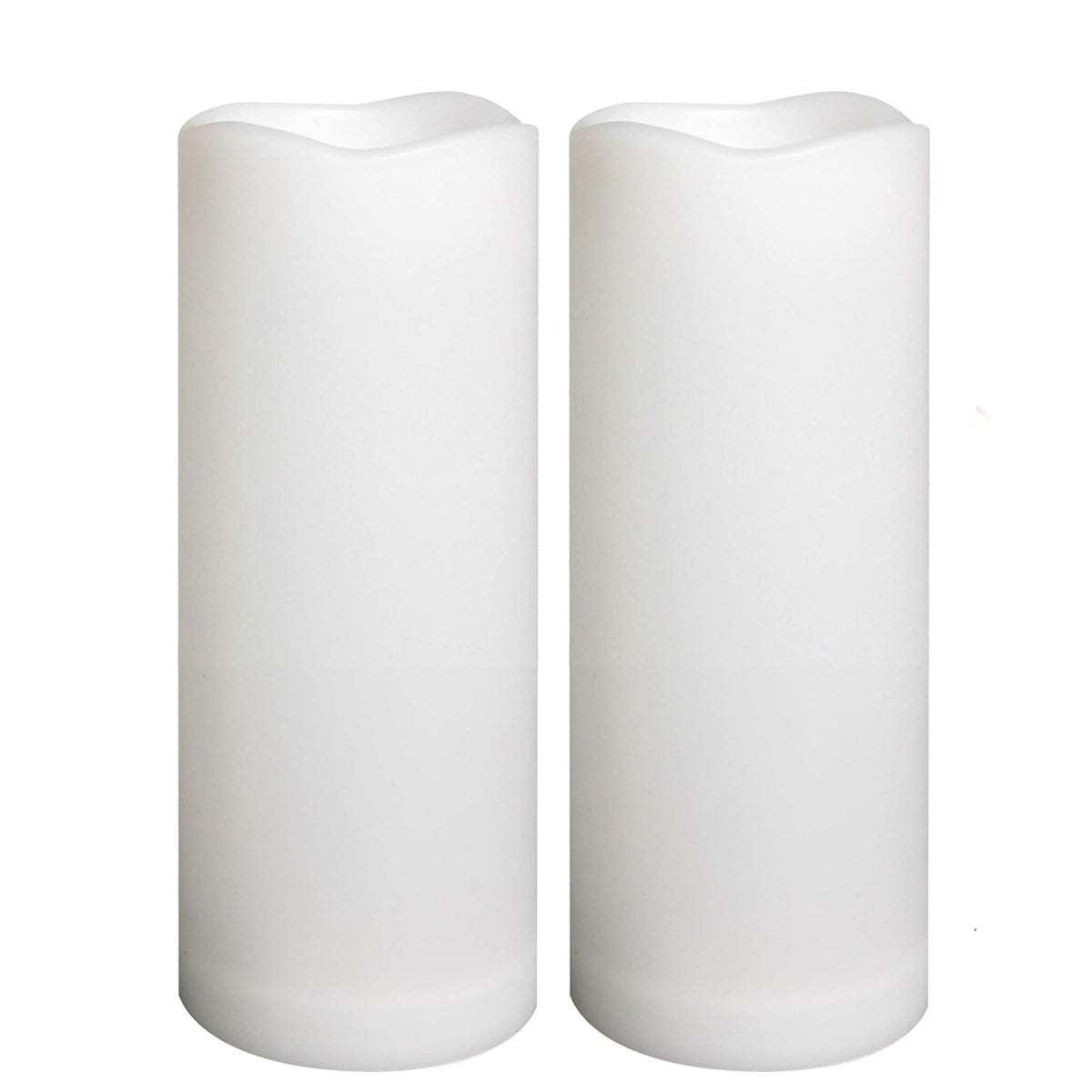Outdoor Waterproof Flameless Led Pillar Candles With Timer Battery Operated Plastic Large Decorative Electric Candle Lights For Halloween Christmas Wedding Party Centerpiece Decoration 2 Pack 3"X8"