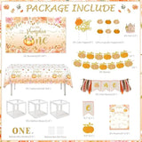 Little Pumpkin 1st Birthday Party Decorations Fall Balloons Garland Arch Kit Banner Tablecloth