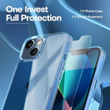 3 In 1 For Iphone 13 Case Clear, With 2X Screen Protector, [Not Yellowing][-Grade Drop Protection] Slim Shockproof Phone Case For Iphone 13 6.1 Inch
