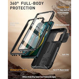 Motorola Moto G 5G 2025 Rugged Case with Kickstand and Screen Protector, Black