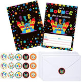 30 Pack Bounce House Or Jumping Party Invitations Trampoline Birthday Invite Cards With 30 Envelopes 30 Stickers Bounce And Play Party Decorations Supplies For Kids Boys Girls