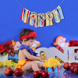 Girls First Birthday High Chair Banner - Princess One High Chair Decoration,Apple First Highchair Banner, Princess 1St Birthday Cake Crush Props