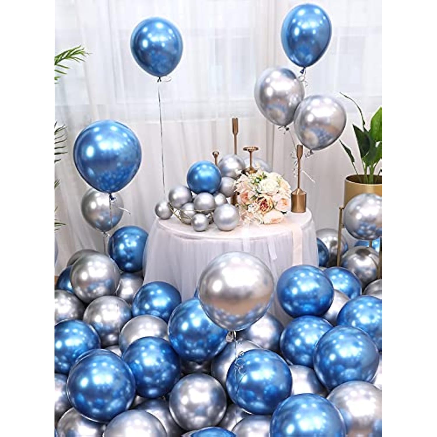 100Pcs Metallic Rose Gold Confetti Balloons 12 Inch Birthday Balloons