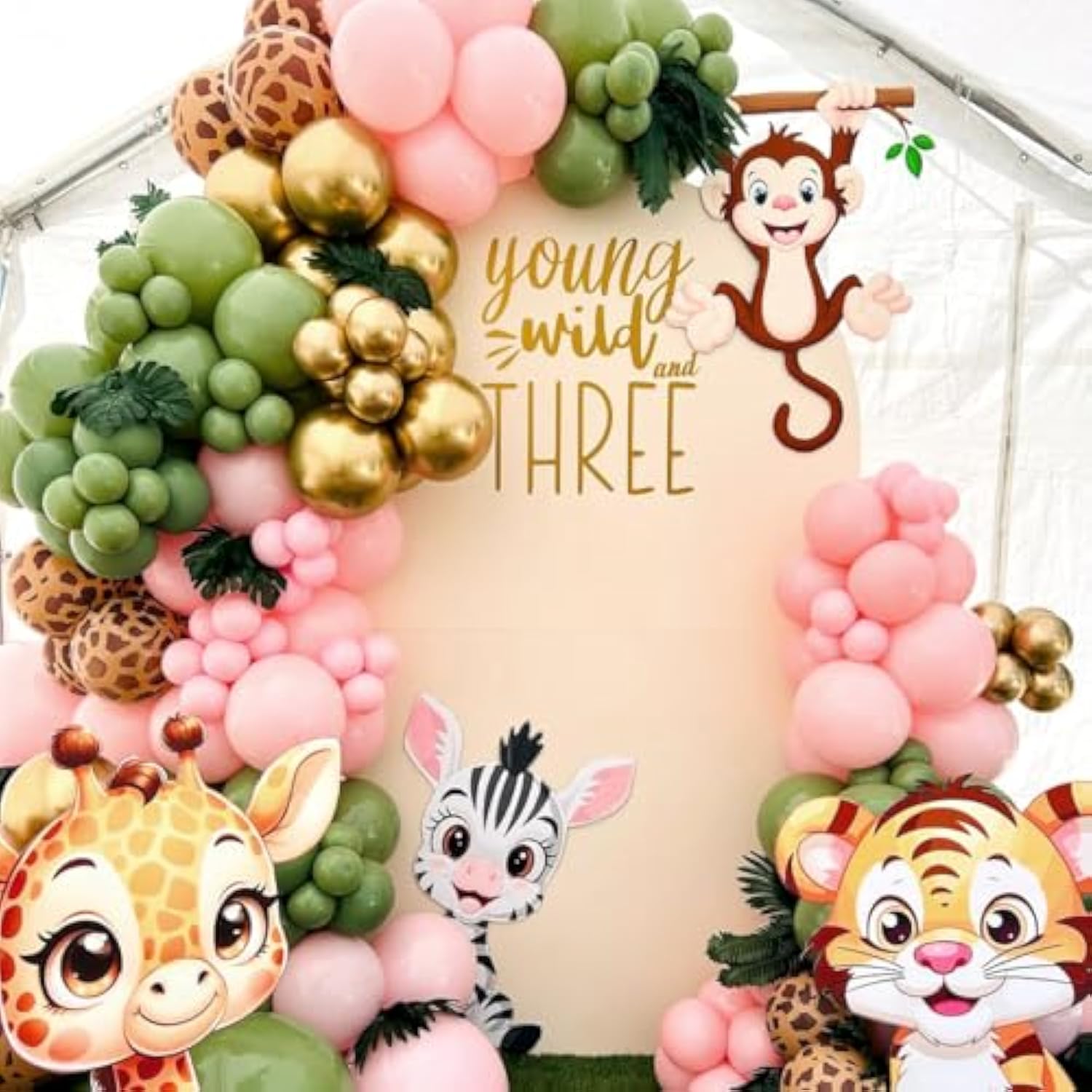 Pink And Green Balloons Retro Sage Green Pink Metallic Gold Confetti Balloons Latex Balloon For Birthday Girl Baby Shower Bridal Woodland Jungle Safari Party Decoration
