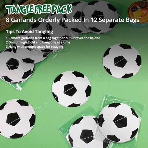 8 Pcs Soccer Party Decorations Soccer Paper Banners Garland