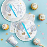 Hot Air Balloon 1St Birthday Party Supplies Boy, Mr Onederful Birthday Decorations, Plate, Napkin, Cup, Cutlery, Blue Hot Air Balloon First Birthday Party Decorations For 24 Guests