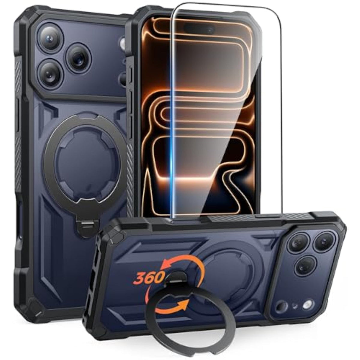 iPhone 17 Pro Max Premium 360 Spin Magnetic Kickstand Case