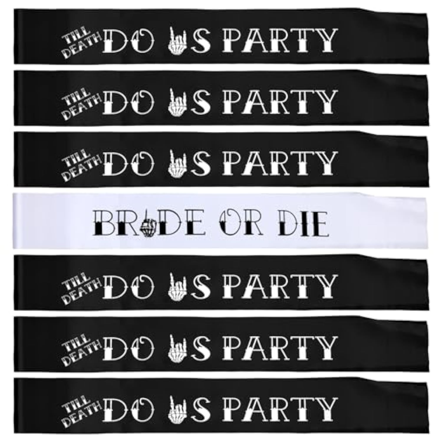 7 Pcs Hen Party Sash Bride Or Die Bachelorette Party Decorations 1 White Bride Or Die Sash 6 Black Till Death Do Us Party Sash For Bridal Shower Wedding Hen Engagement