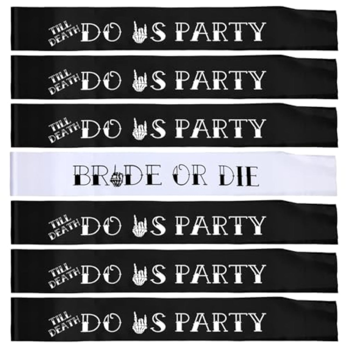 7 Pcs Hen Party Sash Bride Or Die Bachelorette Party Decorations 1 White Bride Or Die Sash 6 Black Till Death Do Us Party Sash For Bridal Shower Wedding Hen Engagement