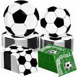 150 PCS Soccer Plates and Napkins, Soccer Party Supplies Disposable Paper Plates and Napkins Tableware Set for Sports Soccer Birthday Party Decorations, Serves 50