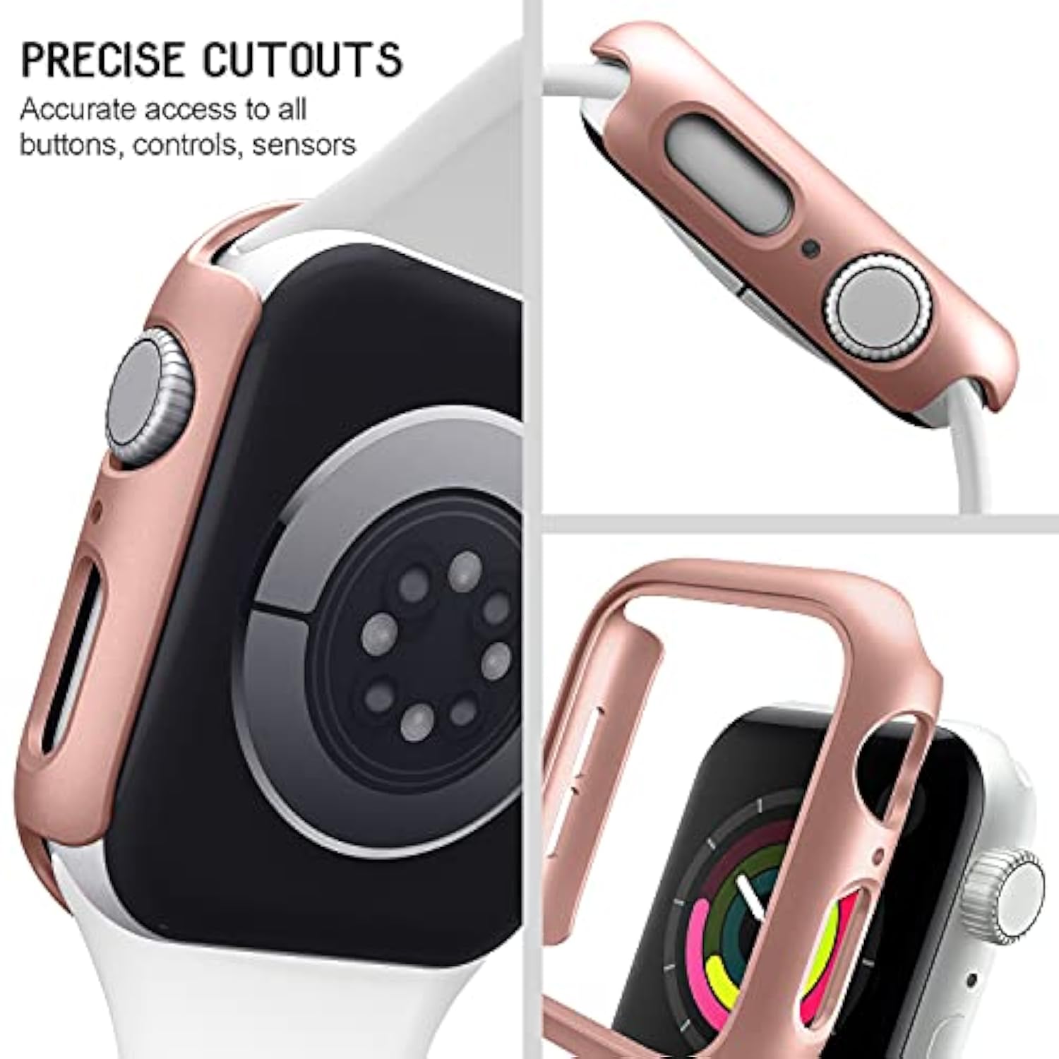 4 Pack Hard Pc Bumper Case Compatible With Apple Watch Se (2Nd Gen) Series 6 Series 5 Series 4 40Mm Without Screen Protector, Scratch Resistant Protective Frame Edge Cover For Iwatch 40Mm