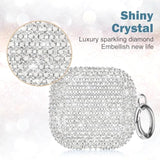 Luxury Sparkly Bling Rhinestone Case with Keychain for Women Girls Airpods 4 Generation Case, Anti-Lost Glitter Crystal Hard PC Shockproof Full Protective Cover