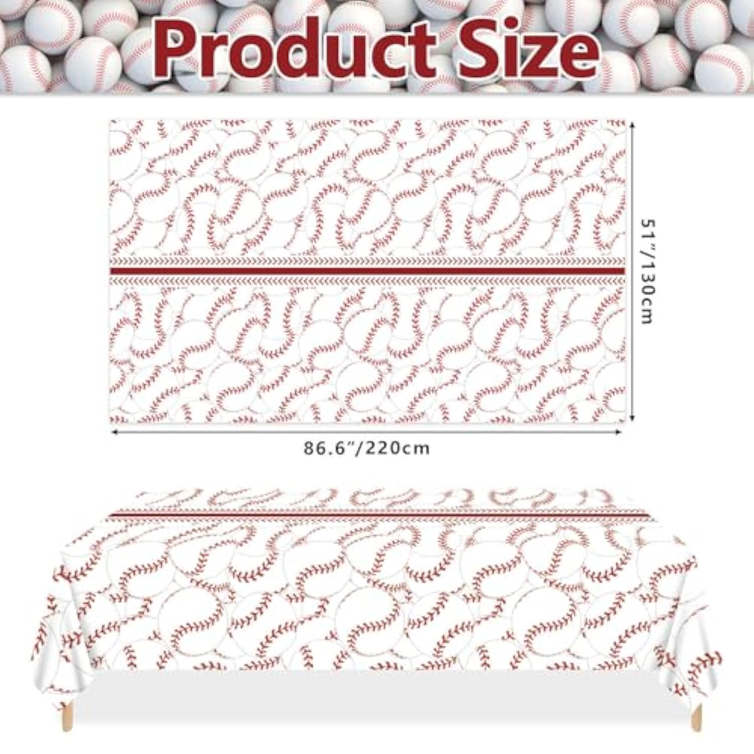 4 Pcs Baseball Tablecloths, Rectangular Baseball Pattern Table Cloth Disposable Party Decorations Table Covers For Boys Sports Event Birthday Party Supplies, 51X86 Inch