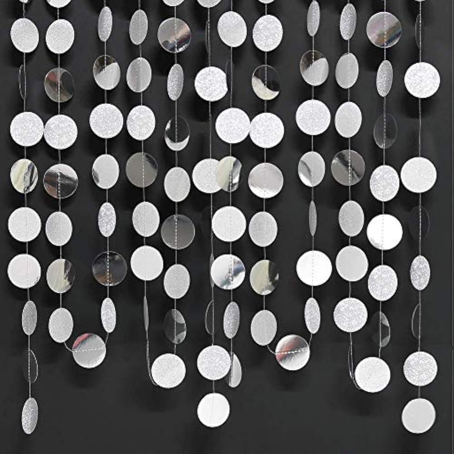 4 Strings Silver Glitter Dot Garland for Party, Wedding, Baby Shower Decor
