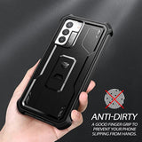 For Samsung Galaxy S21 Fe Case, [Built In Screen Protector And Kickstand] Heavy Duty Military Grade Protection Shockproof Protective Cover For Samsung Galaxy S21 Fe 5G, 6.4 Inch Black