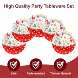 Christmas Paper Plates, 40Pcs Party Paper Plate Set Disposable Christma Party Food Dinner Dessert Plates Tableware Decorations Favors, Including 20Pcs 9" And 20Pcs 7" For Christmas Plate