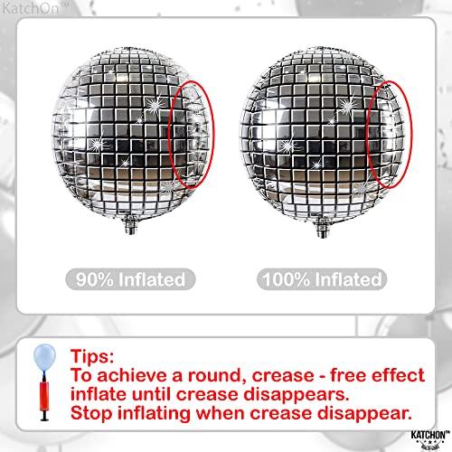 , Silver Disco Ball Balloons - 22 Inch, Pack of 12 | Disco Theme