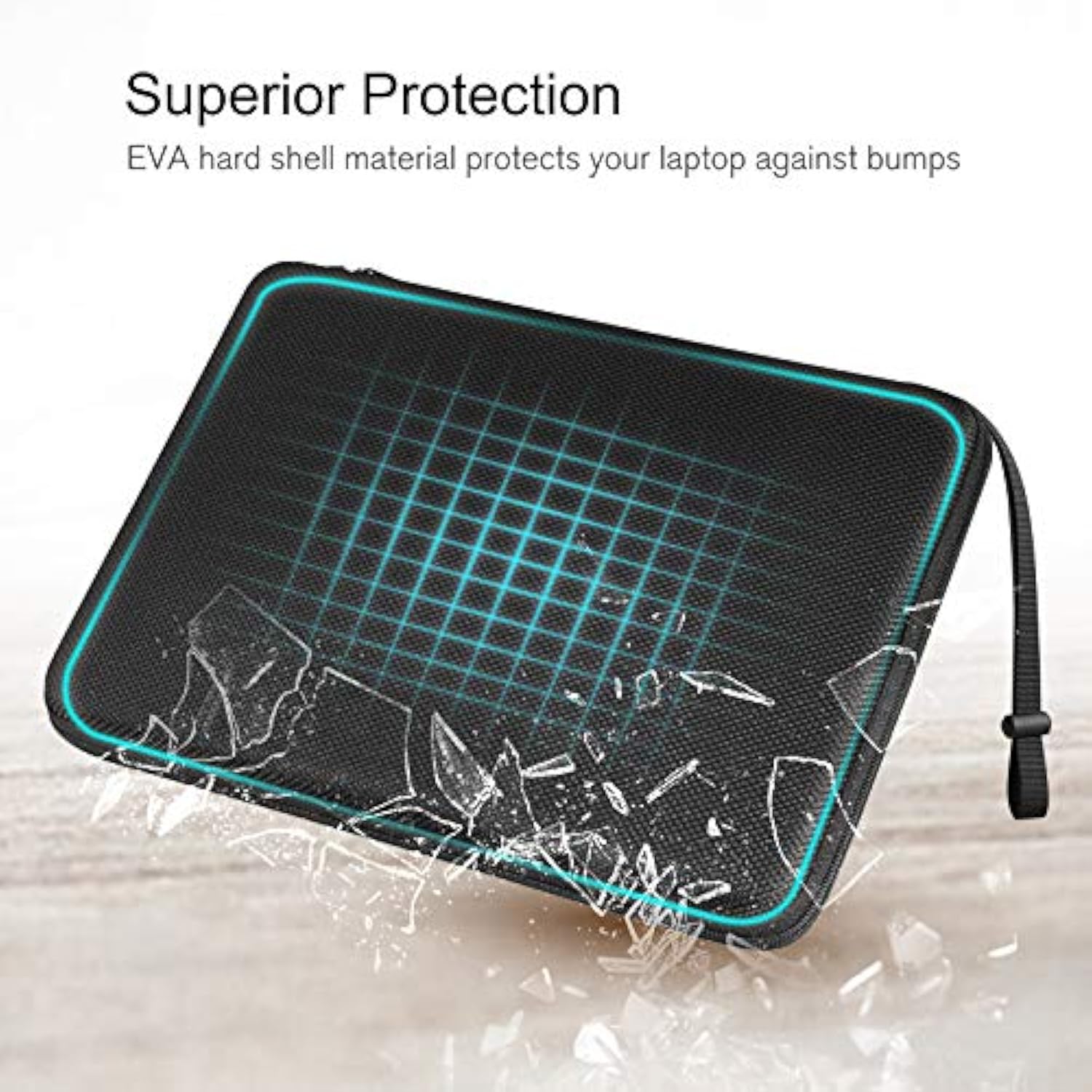 Hard Laptop Sleeve With Accessory Pouch Compatible With 13 Inch Macbook Air M4 2025 M3 2024, 14 Inch Macbook Pro M4/M3/M2, Surface Laptop Waterproof Case, Black