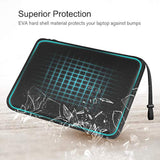 Hard Laptop Sleeve With Accessory Pouch Compatible With 13 Inch Macbook Air M4 2025 M3 2024, 14 Inch Macbook Pro M4/M3/M2, Surface Laptop Waterproof Case, Black