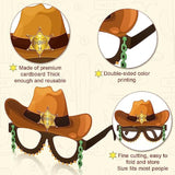 36 Pcs Western Party Decoration Favors Wild West Paper Glasses Cowboy Photo Booth Props Western Theme Birthday Party Supplies