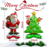 2Pcs Christmas Balloons,Jumbo Christmas Party Decorations Foil Balloons Set - Includes Reindeer,Tree, Santa Claus Theme Mylar Balloon Decorations For Xmas Party Supplies