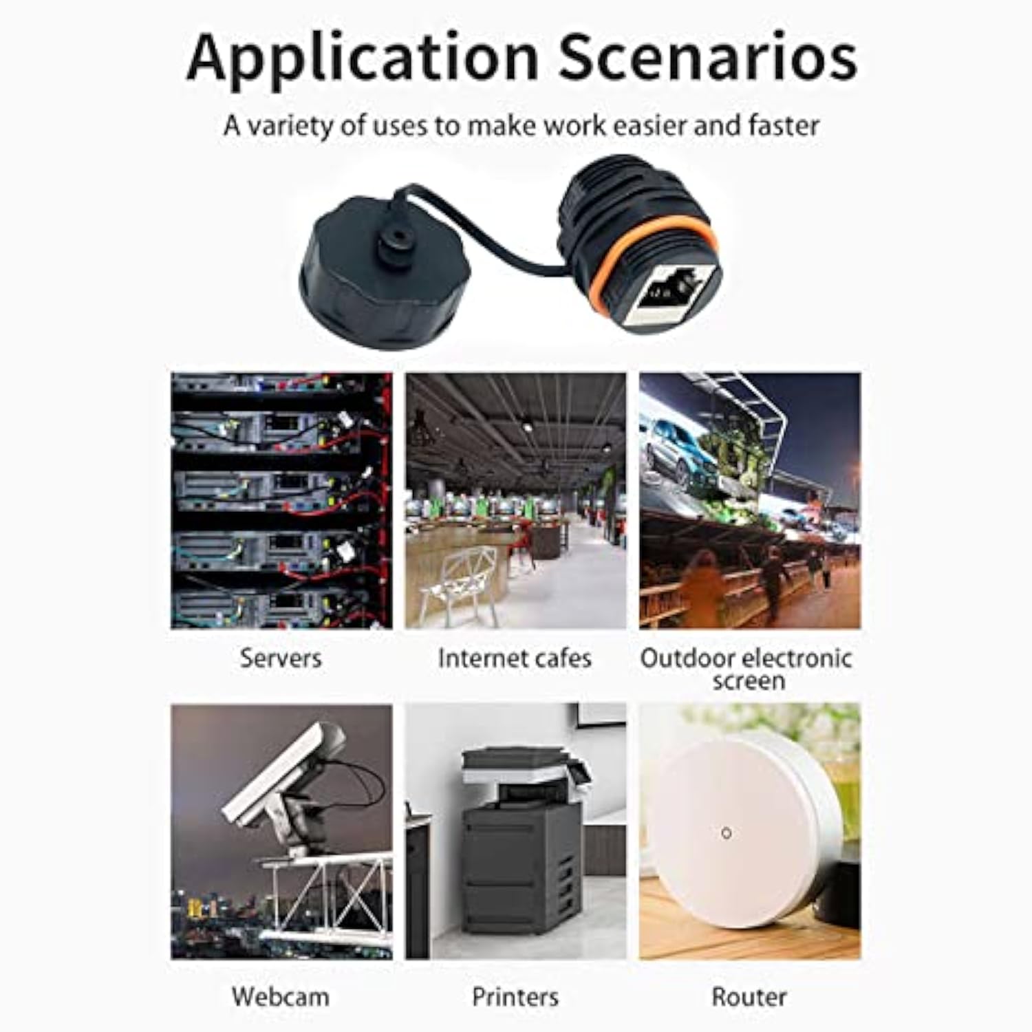 5Pcs Waterproof Rj45 Panel Mount Coupler,Shielded Cat6A/6/5E/5 Ethernet Lan Ca