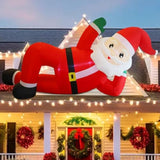 Christmas Inflatables Outdoor Decorations, 12Ft Long Inflatable Xmas Santa Claus, Lighted Blow Up Giant Lying Santa With