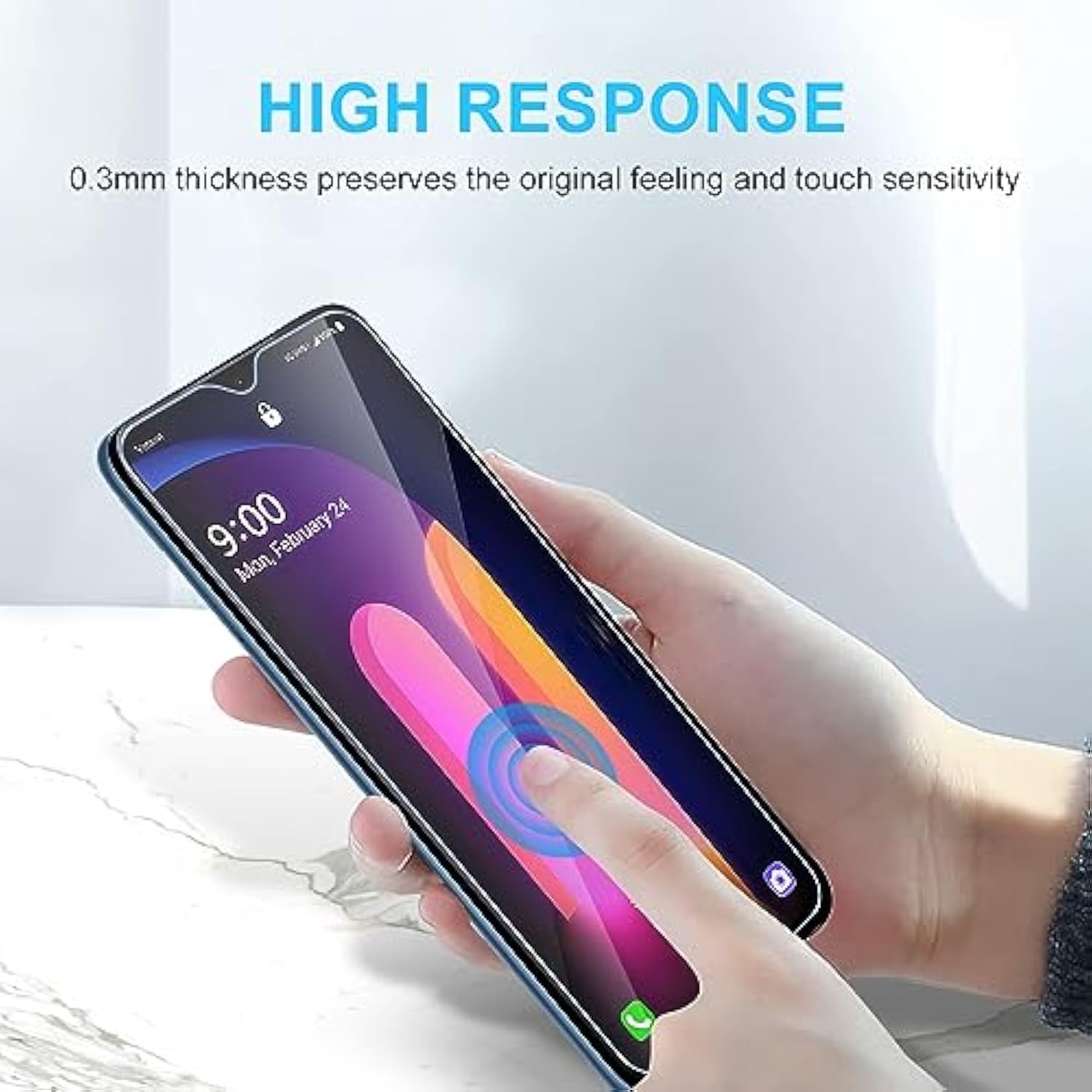 Screen Protector For Lg V60 Thinq 5G / V60 Thinq Uw 5G,3 Pack 9H Tempered Glass Hd Transparency Protective Film,Easy To Install,Bubble-Free,Fingerprint Reader And Case Friendly