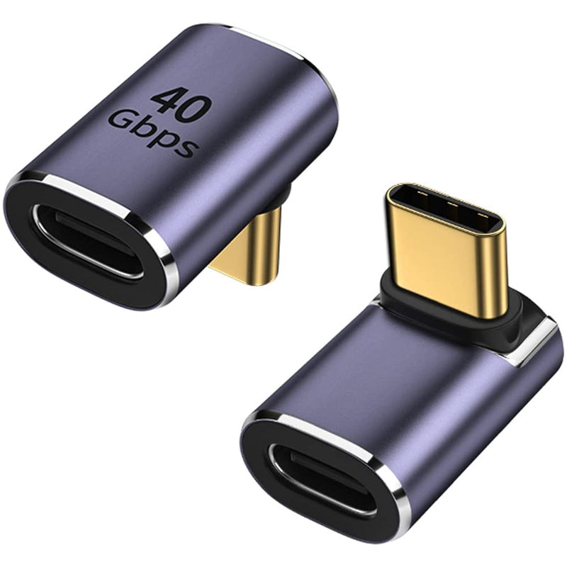 90 Degree Usb C Adapter (2 Pack), Usb C Male To Usb C Female Right Angle Conne