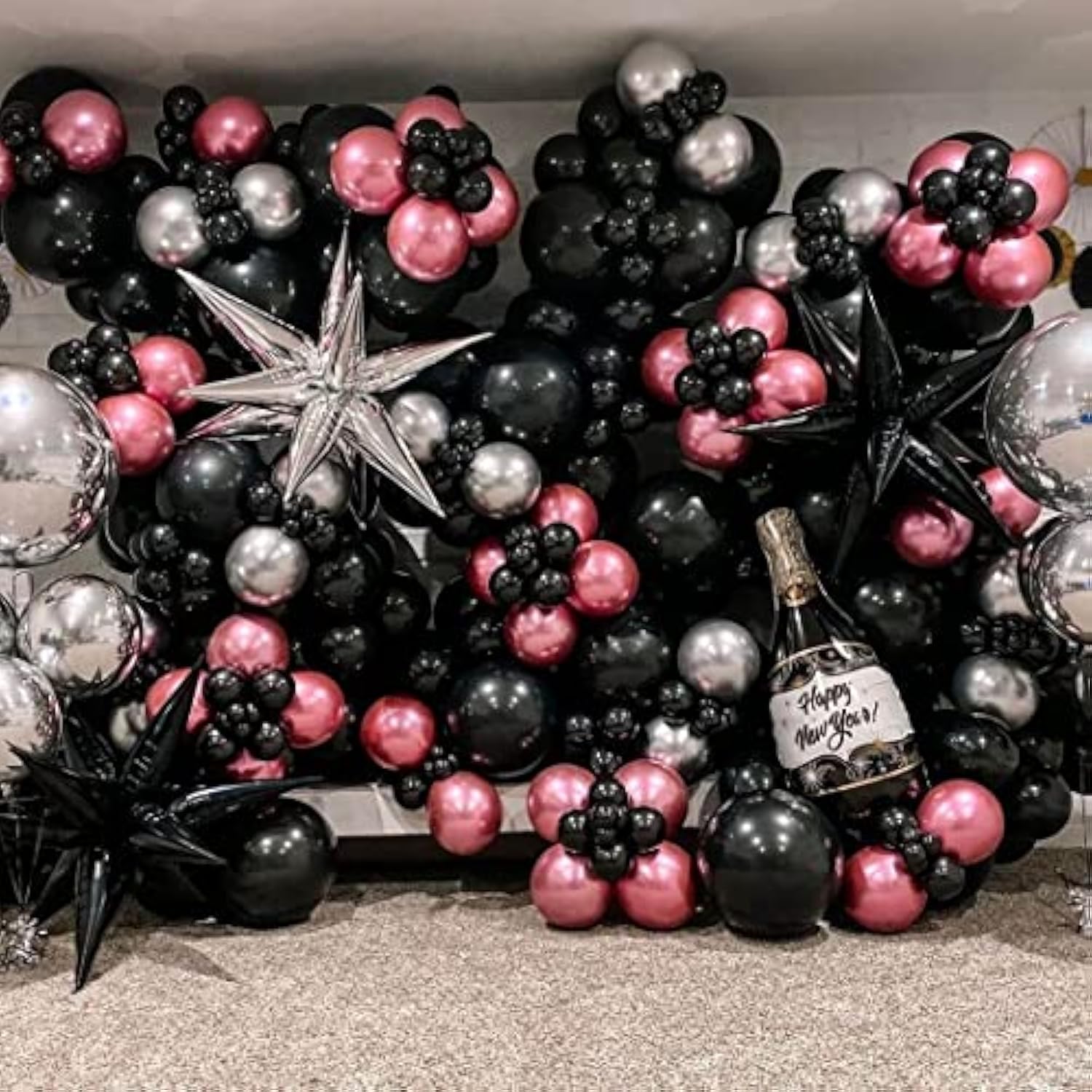 50 Pc Black Foil 26 Inch 3D Starburst Balloons Party Decoration