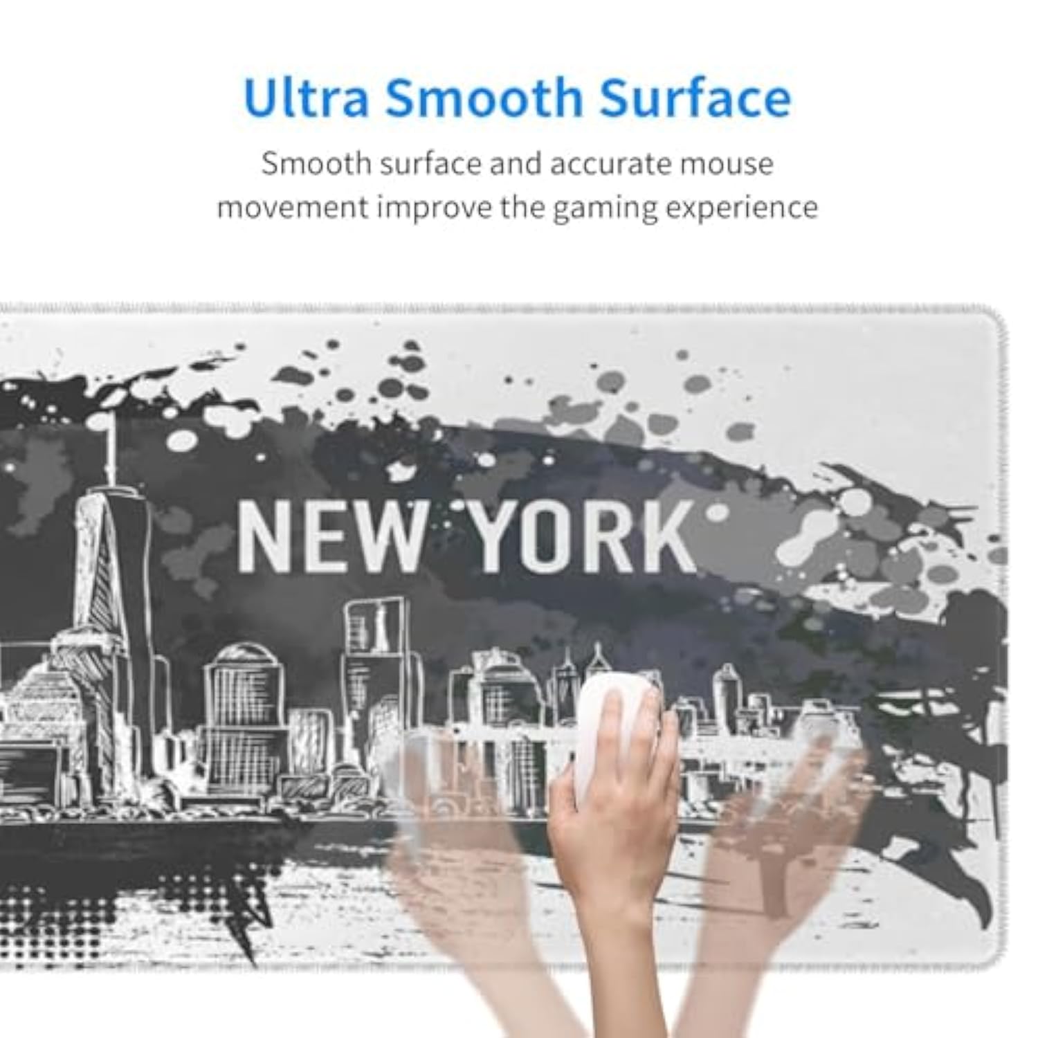 Large Mouse Pad New York Mouse Pads, Xxl Extended Keyboard Mousemat Big Desk Mat Gaming Mousepad For Home Office Accessories