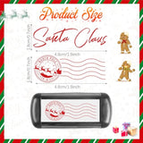 4 Pcs Santa Claus Signature Stamp North Pole Reindeer Self Inking Rubber Stamp With Ink, Christmas Gift Tag For Kids Adults Office School Home Party(Red)