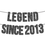 Pre-Strung Legend Since 2013 Banner For 12Th Birthday Party Decoration,Happy 12Th Men Women Birthday Party Banner,Handmade - Black