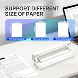 D830 Portable Printer Wireless For Travel, Supports 8.5 X 11 Inch Thermal Paper, Bluetooth Compatible With Ios, Android, Laptop, Beige