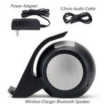 Wn1 Premium Bluetooth Speakers And Fast Wireless Charger, Docking Station With Built In Mic Handsfree Call, For Iphone And Samsung Etc Qi Phone - Black